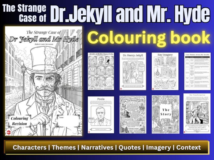 Dr Jekyll and Mr Hyde GCSE Revision Colouring Workbook | Lower Ability | Key Scenes, Quotes, Themes