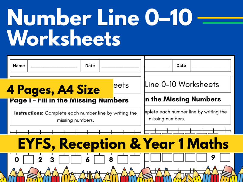 Number Line 0–10 Worksheets | EYFS, Reception & Year 1 Maths