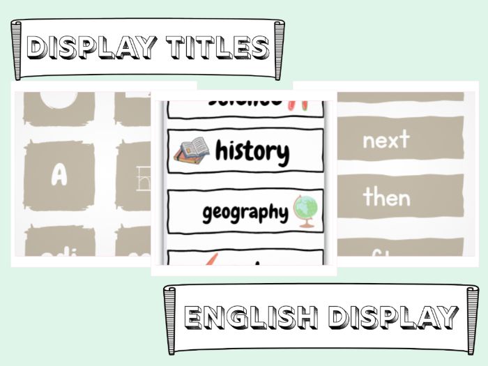 Subject & English Display Labels