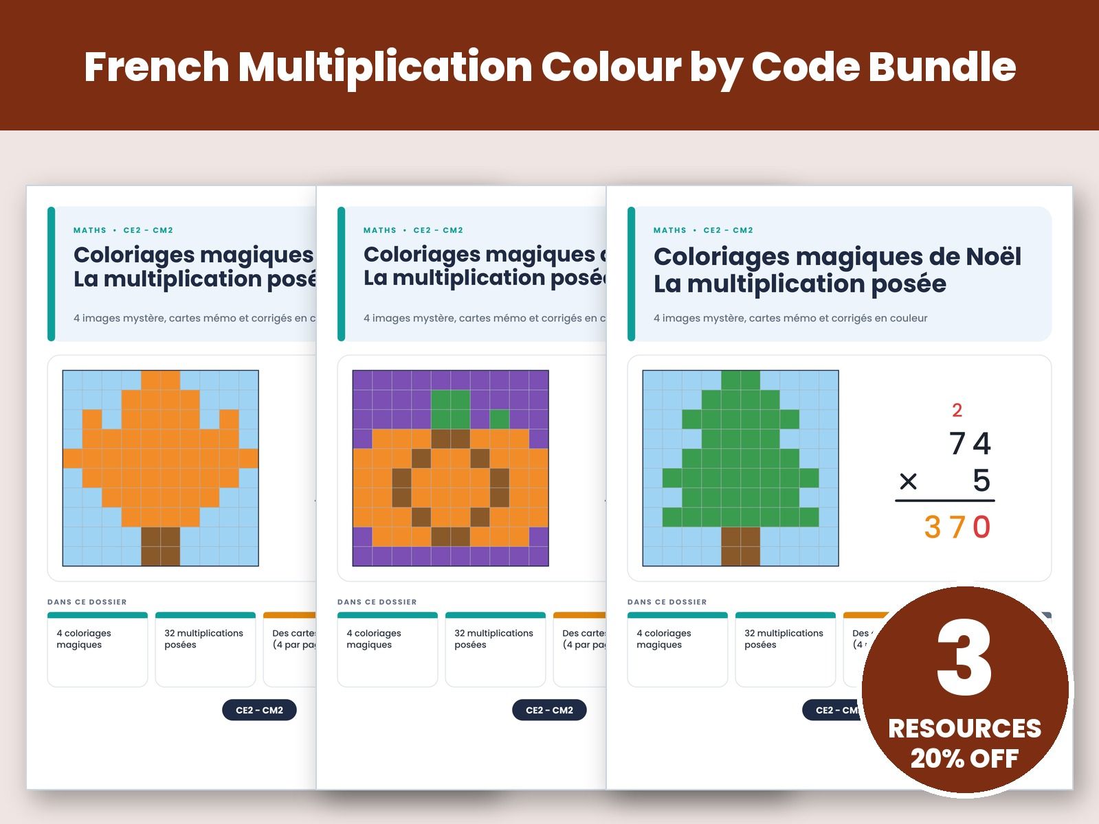 French Multiplication Colour by Code Bundle
