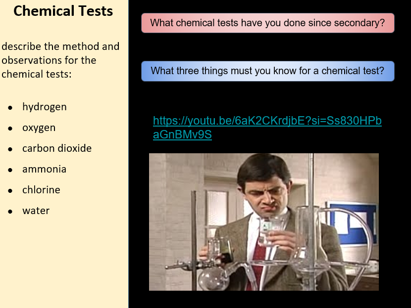Complete Topic 2h: Chemical Tests Edexcel IGCSE Chemistry 9–1 Bundle 4 lessons
