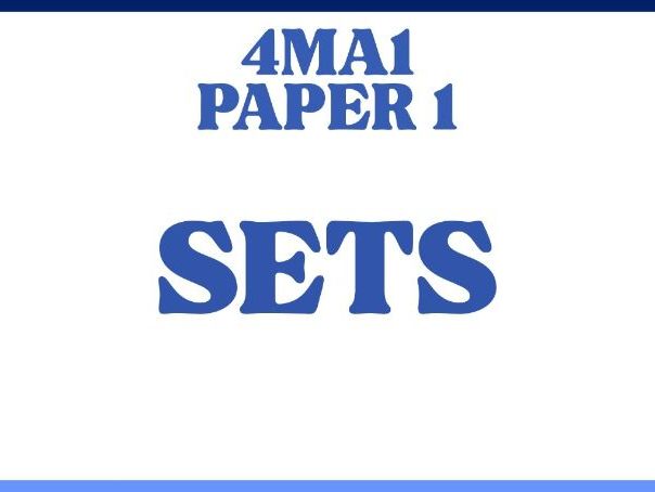 Sets | IGCSE Linear A | Higher | 4MA1 | Maths