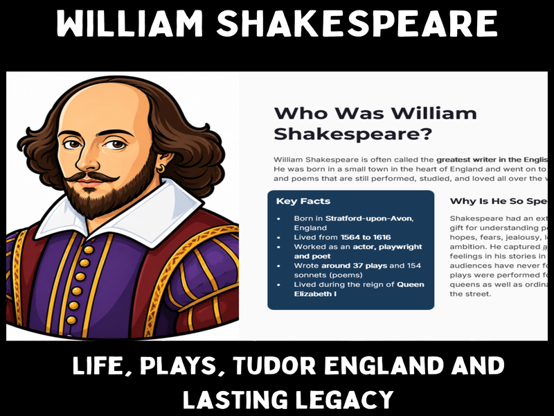 William Shakespeare PowerPoint | Tudor England | Years 5–7