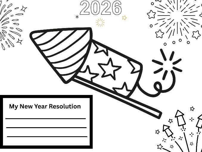 New Year Resolution Writing & Colouring Sheet