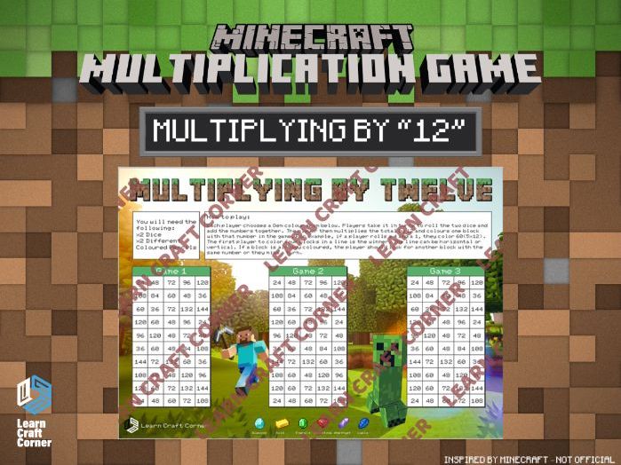 Minecraft Multiplication Game – 12 Times Table | Maths Activity