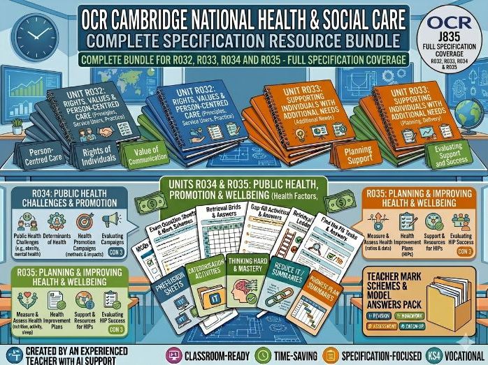 OCR Cambridge National Health and Social Care Complete Specification Resource Pack Bundle