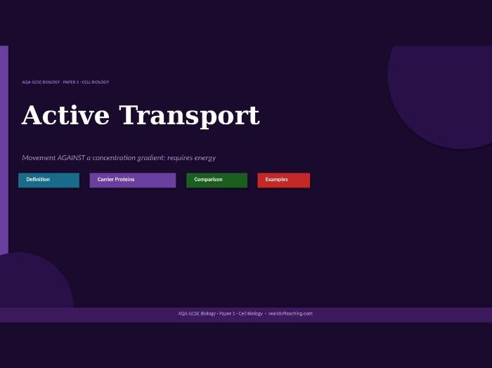 Active Transport: AQA GCSE Biology Revision PowerPoint