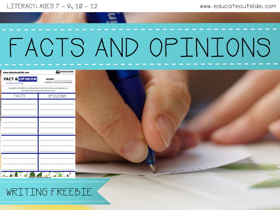 Facts And Opinions Outdoor Writing Activity