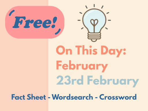 Free Tutor Time / Pastoral / History - Wordsearch & Crossword - 23rd February