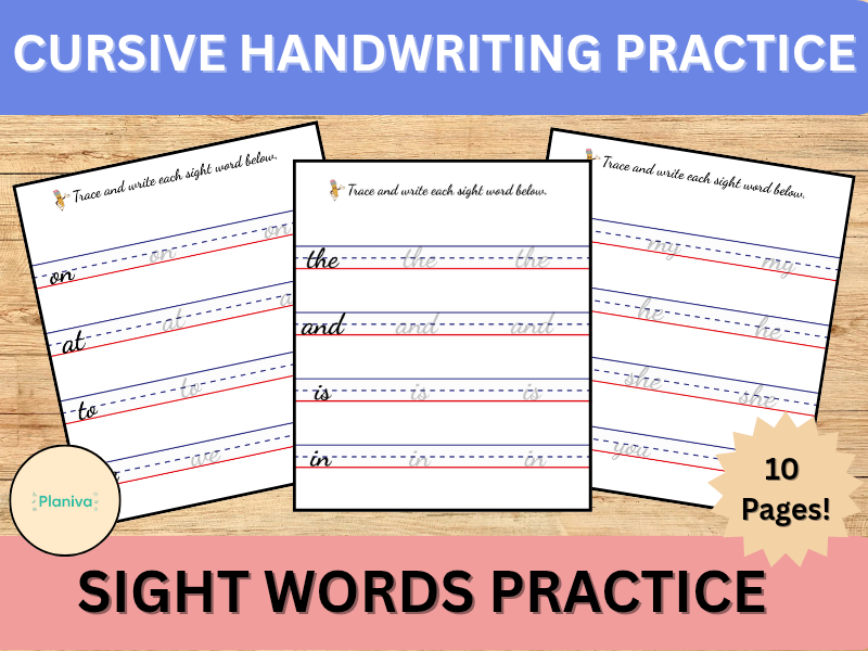 Cursive Handwriting – Sight Words Practice | EYFS / KS1