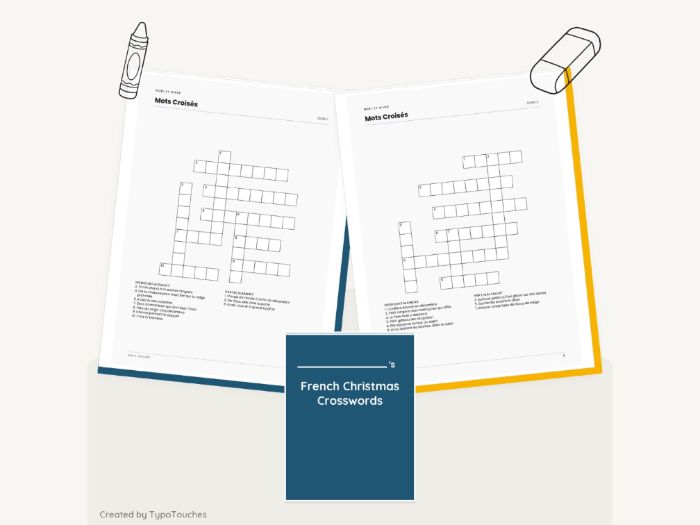 French Christmas Crosswords | 27 Sheets
