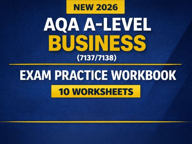 AQA A-Level Business Exam Question Pack (2026) | 10 Worksheets | Calculations, Case Studies & Essays