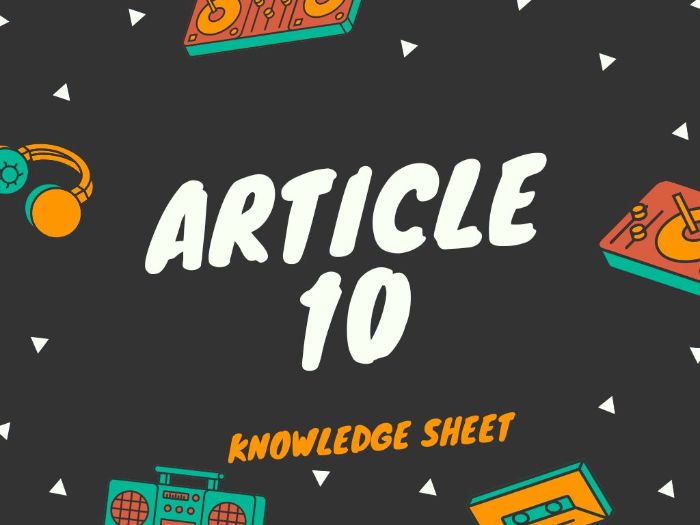 OCR LAW: ARTICLE 10 KNOWLEDGE SHEET