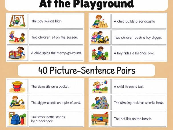 At the Playground | First Sentences | Grades 1-2