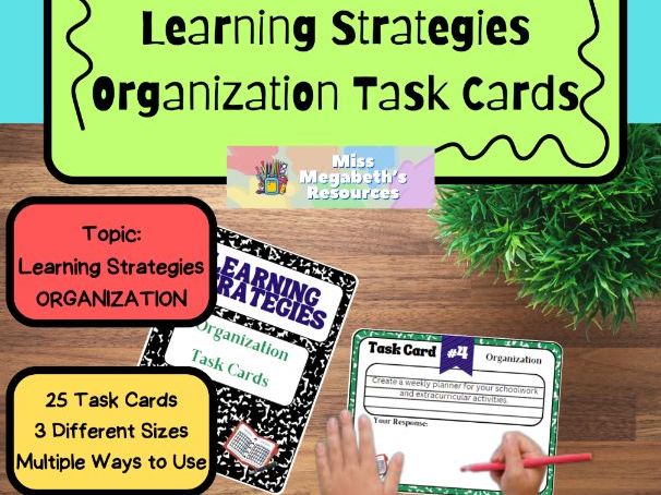 Learning Strategies: Organization Task Cards (MS & HS Special Education)