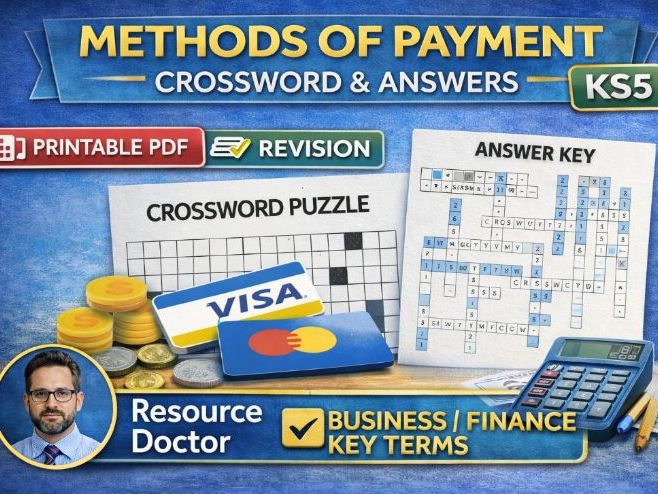 Methods of Payment- Crossword and Answers