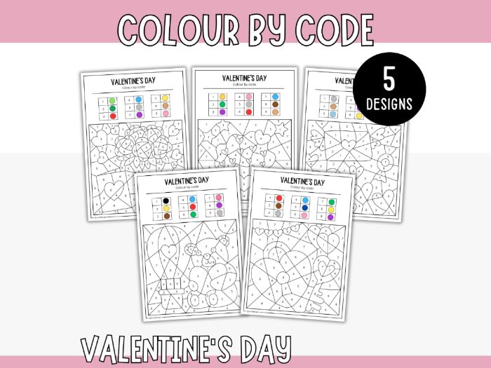 Colour by Code - Valentine’s Day