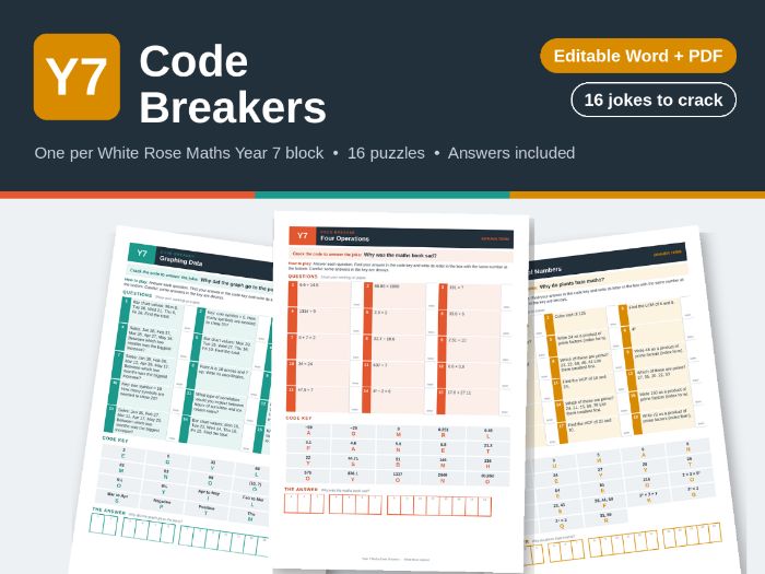 Y7 Maths Code Breakers – White Rose Maths