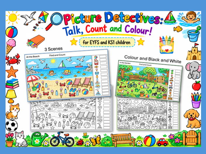 Picture Detectives: Talk, Count, Colour!