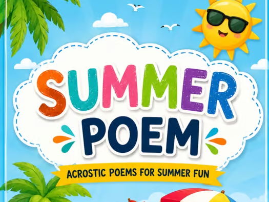 Summer Acrostic Poetry Writing Worksheets | End of Year Activity Packet
