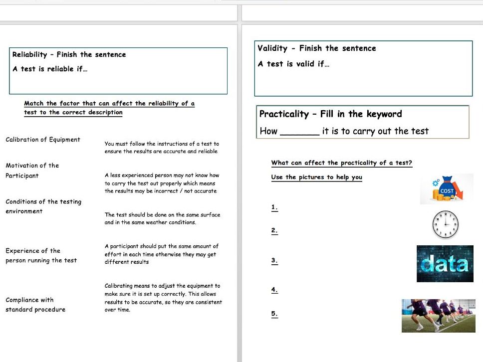 BTEC Sport Revision Booklets