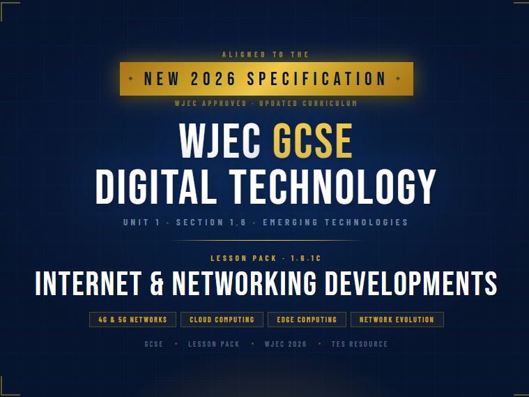 NEW 2026 WJEC GCSE Digital Technology 1.6.1C Internet & Networking Developments | Lesson Pack