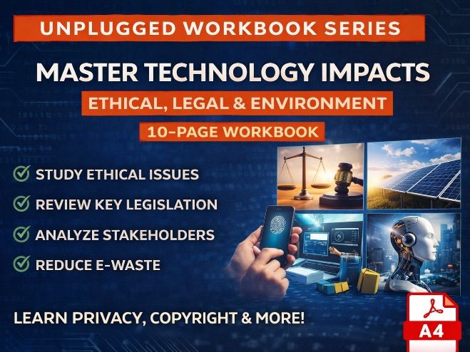 Impacts of Digital Technology: 10-Page Masterclass Workbook (with Answer Key)