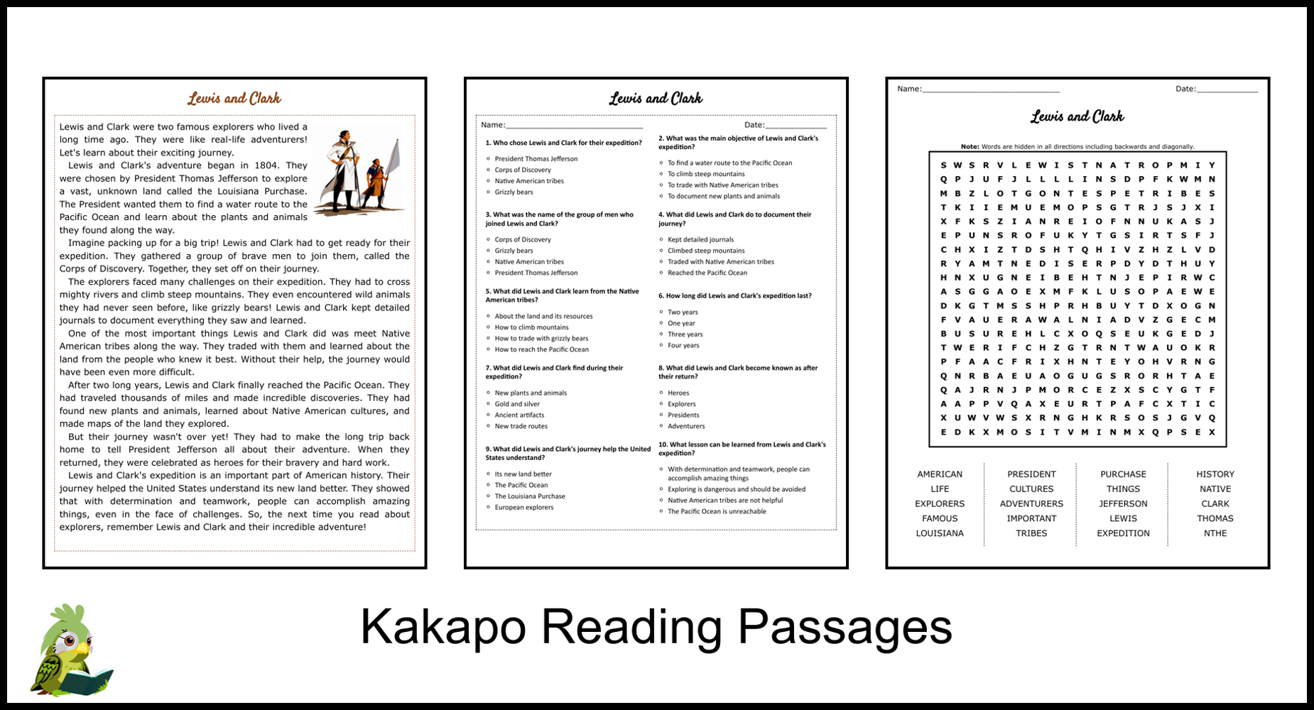 Lewis And Clark Reading Comprehension Worksheet Pdf