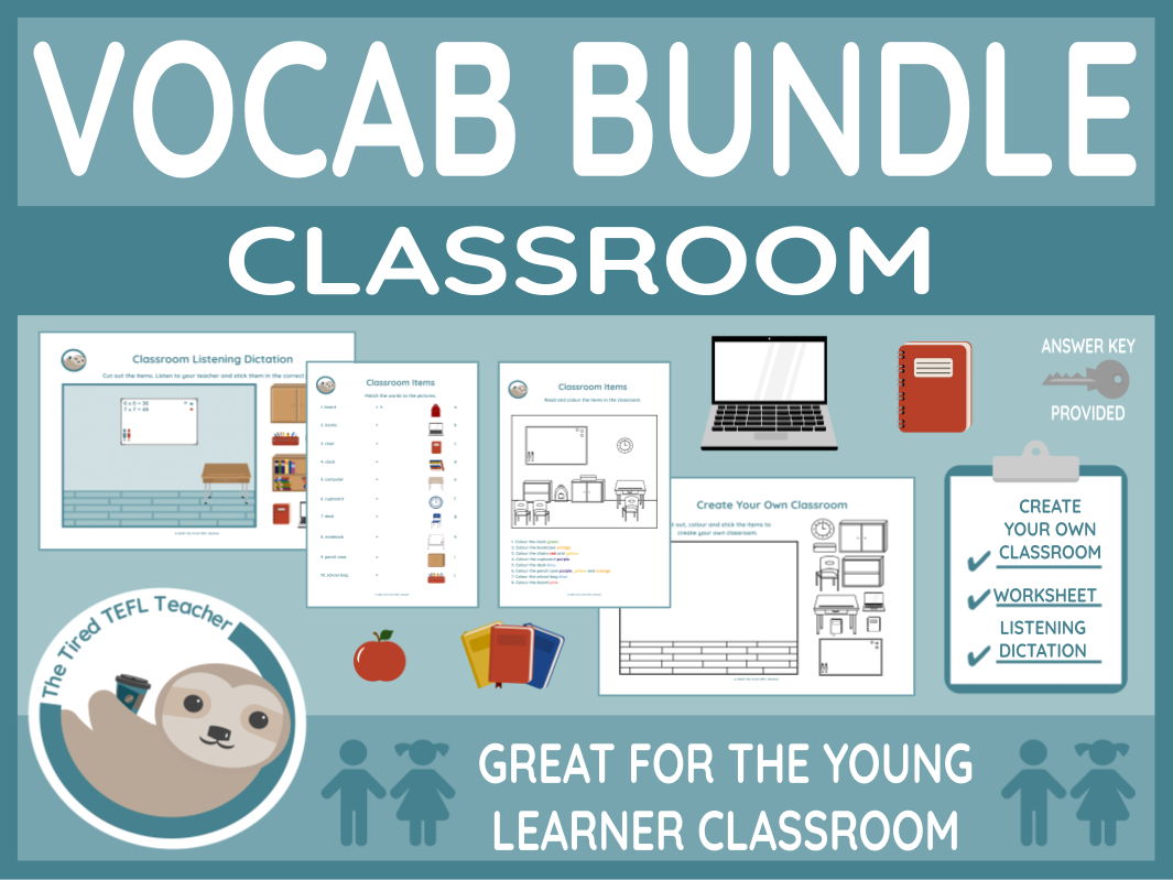 ESL Classroom Items Vocabulary Bundle