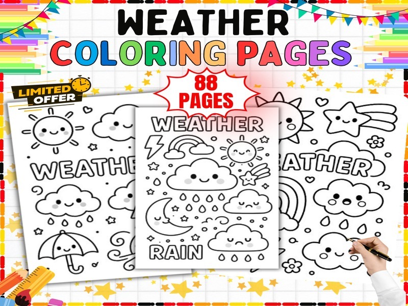 Weather Coloring Pages | 88 Printable Science Coloring Sheets for PreK to 5