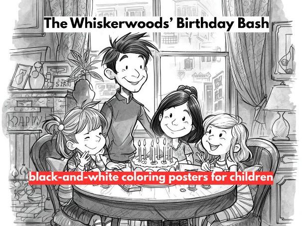 black-and-white coloring posters for children