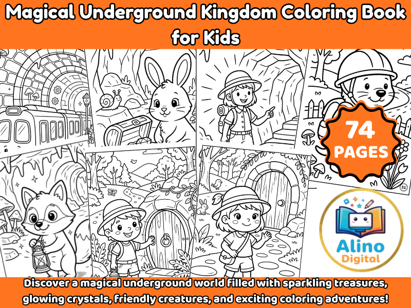 Magical Underground Kingdom Coloring Book for Kids