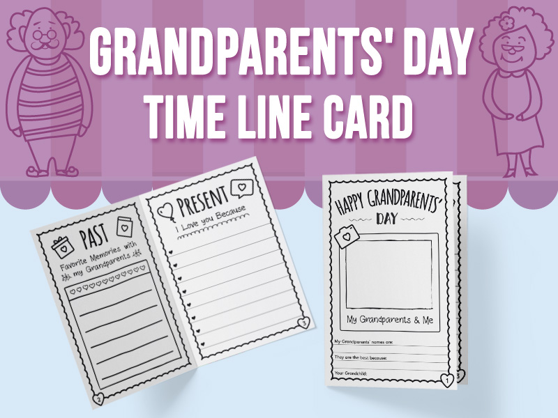 Grandparents Day Writing Activity Timeline and Brochure for Elementary Kids