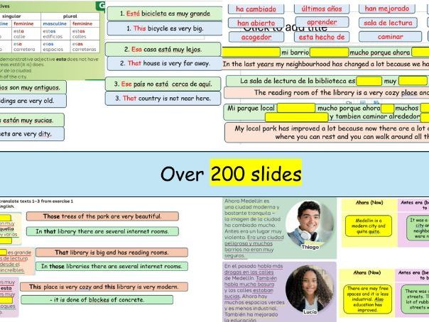 6.2 Medellin ahora y antes. Module 6 Mi barrio y yo. New GCSE EDEXCEL. Higher and foundation.