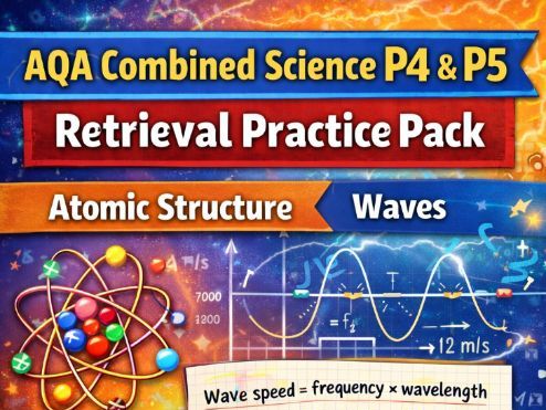 AQA Combined Science P4 & P5 Retrieval Practice Pack – Atomic Structure and Waves (Scaffolded with F