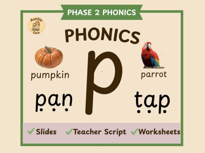 Initial 'p' Sound Phonics - Phase 2 Complete Lesson (EYFS)