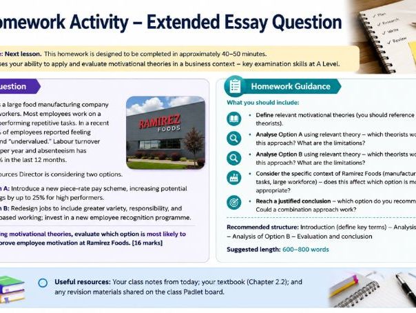 AS Business - 2.2.3 Motivation Theories