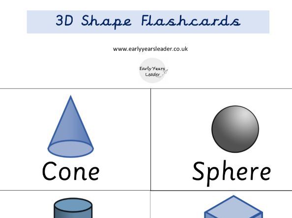 Maths Geometry 3D Shapes Flashcards Year 1 2 3 4 5 6