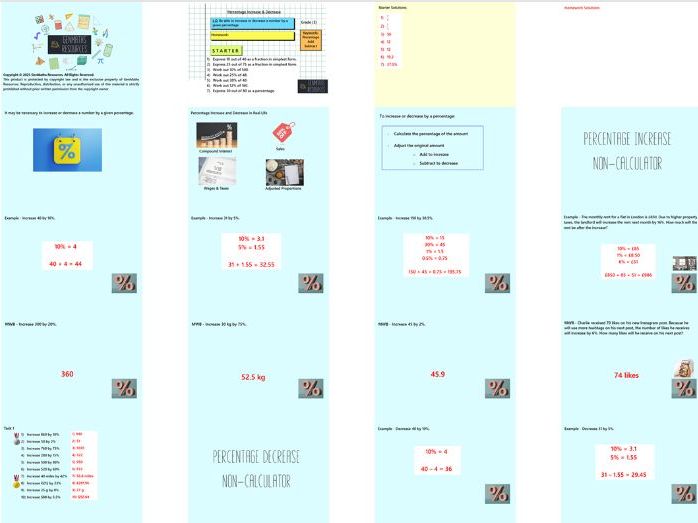 Percentages - GCSE Maths Foundation PowerPoint Lessons Resource Bundle