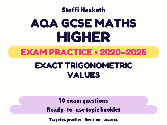 AQA GCSE Maths Higher: Exact trigonometric values Exam Questions | 2020-2025