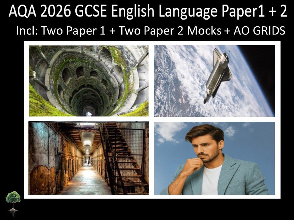 Four AQA 2026 GCSE English Language Paper 1 & 2 Mocks | AO Grids