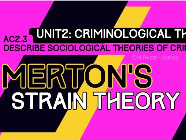 Lesson/Teaching Presentation_Merton's Strain Theory _WJEC Level 3 Criminology_Unit 2