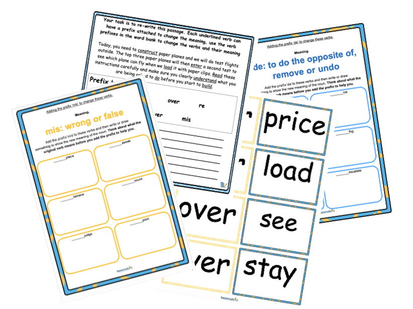 Verb Prefixes Activities - Upper KS2