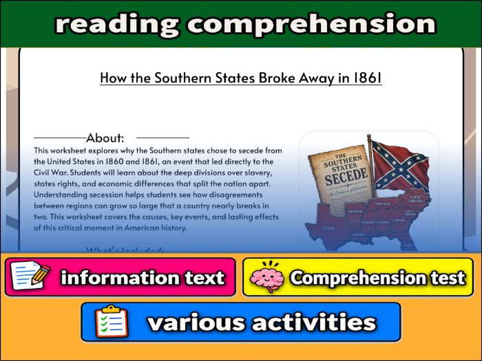 How the Southern States Broke Away in 1861   & Comprehension ����Vlogt