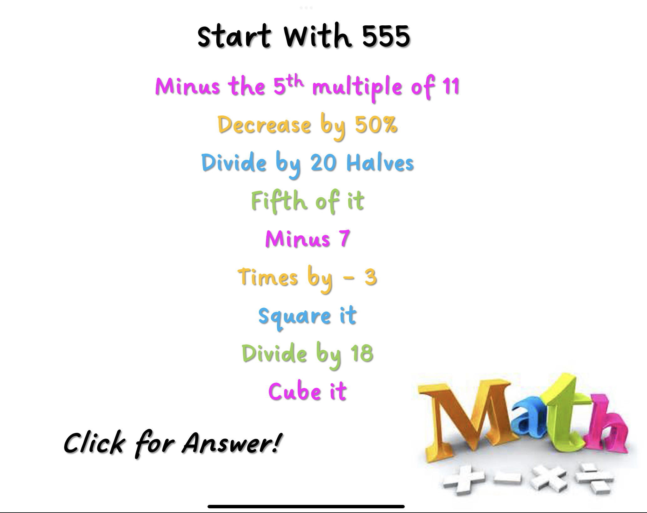 Maths Starter Problem Solving Challenges Teaching Resources