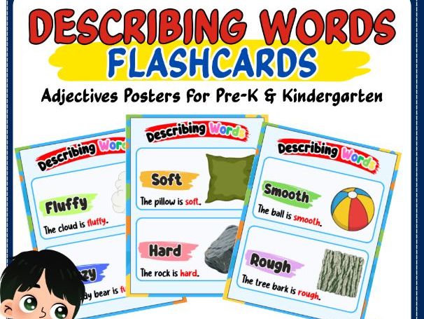 Describing Words Flashcards | Adjectives Vocabulary Cards | KS1 English