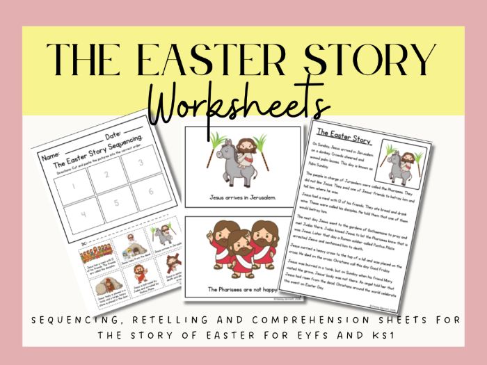 Easter Story Sequencing Retelling Comprehension Worksheets