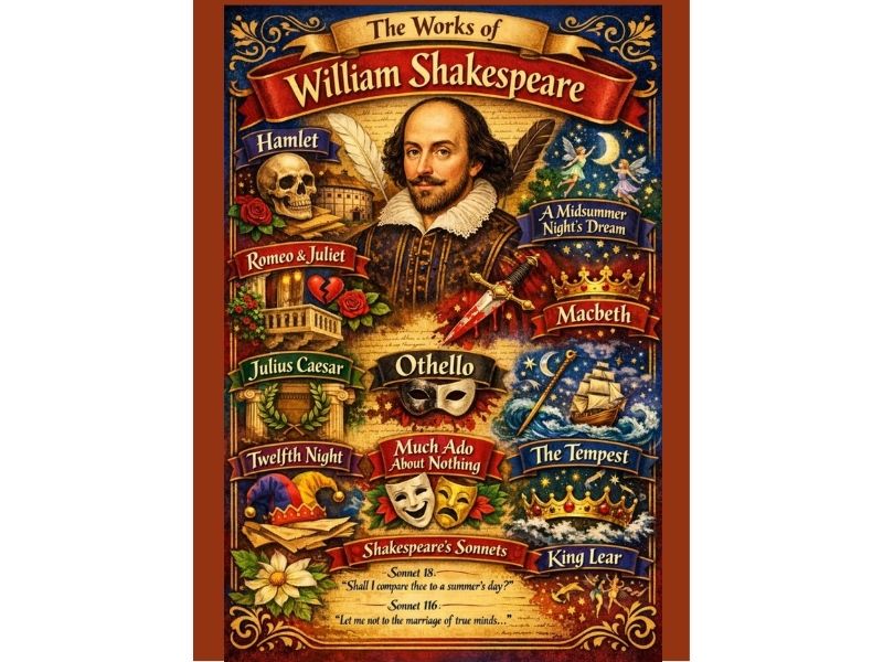 The Works of William Shakespeare Poster 18"x 24"