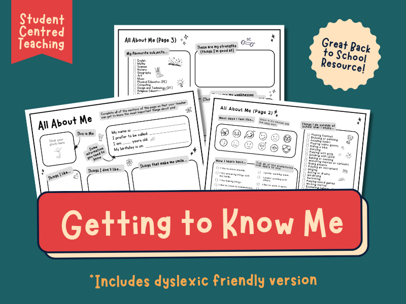 All About Me Student Activity Pack (KS1–2)