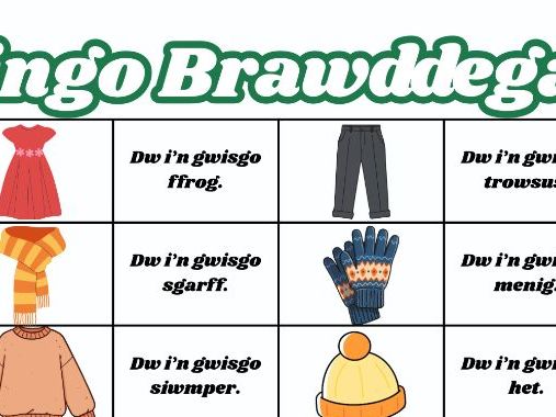 Brawddegau Bingo am Wisgo!